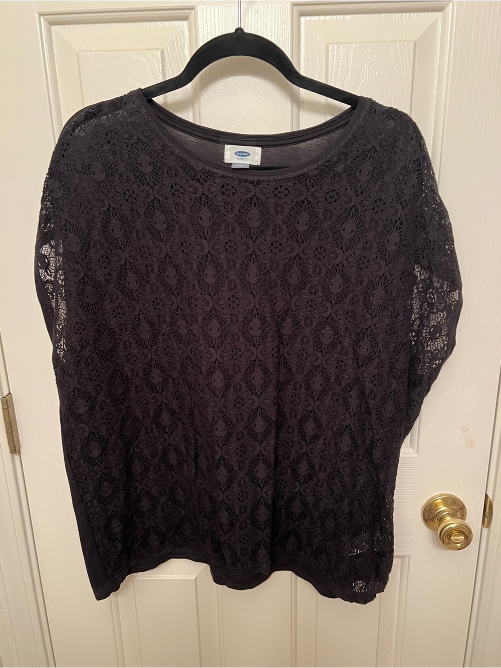 Old Navy Black Lace Overlay Tunic